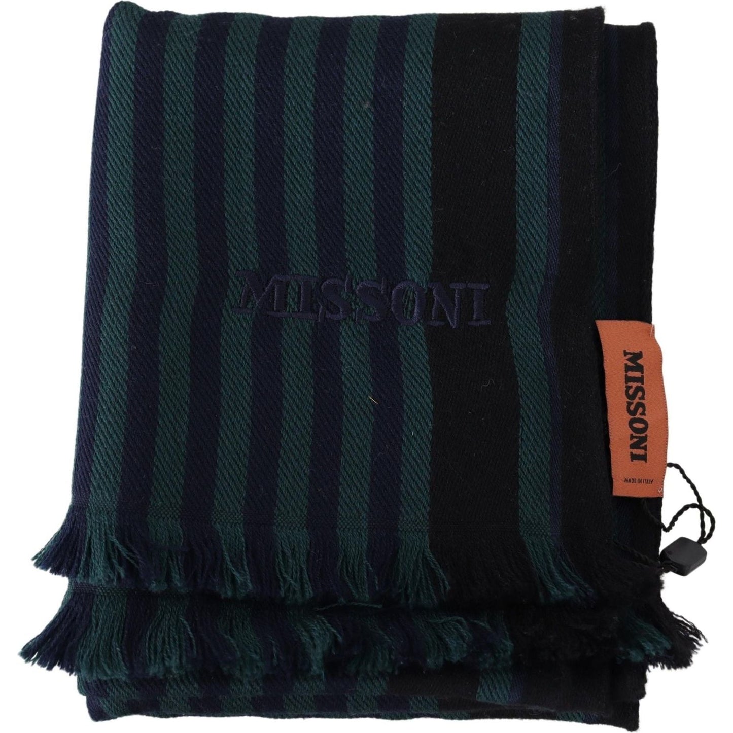Missoni Multicolor Striped Wool Unisex Neck Wrap Shawl Missoni