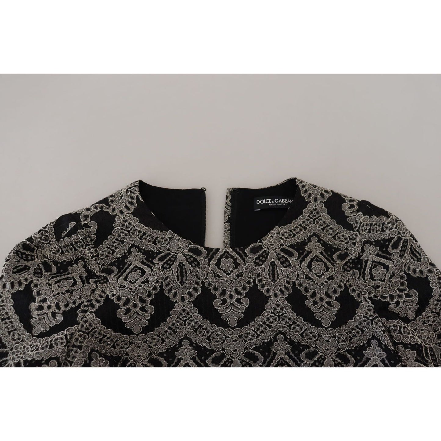 Dolce & Gabbana Black Gray Jacquard Sheath Bodycon Dress Dolce & Gabbana