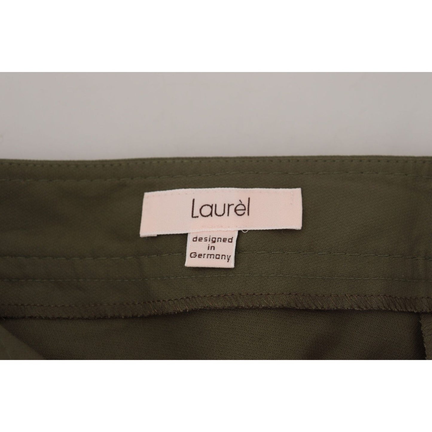 LAUREL Green Cotton High Waist Women Tapered Pants