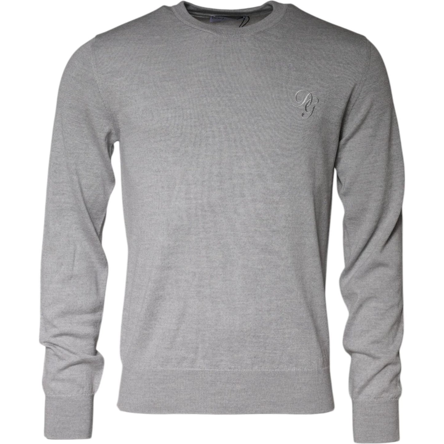 Dolce & Gabbana Light Gray Wool Crew Neck Pullover Sweater TSH86993-48