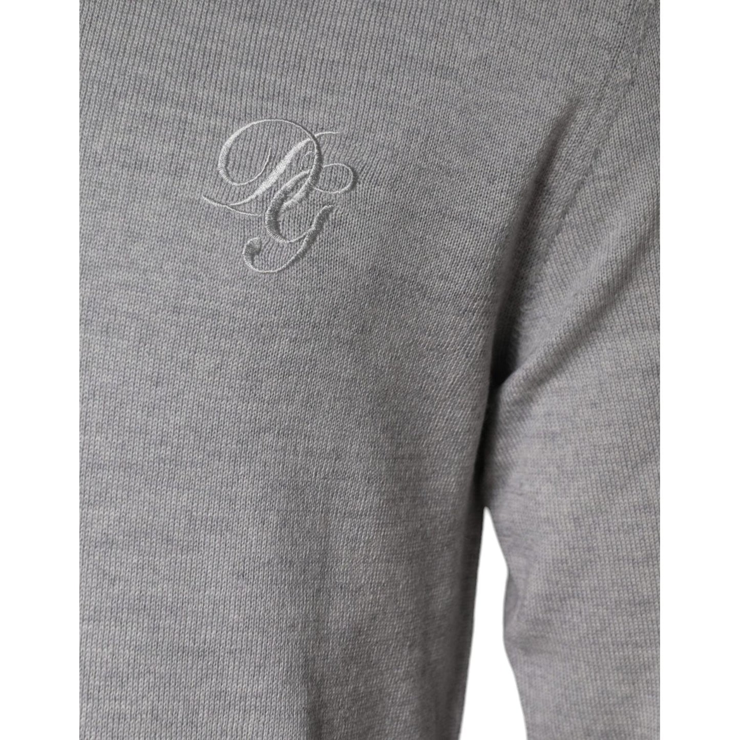 Dolce & Gabbana Light Gray Wool Crew Neck Pullover Sweater TSH86993-48