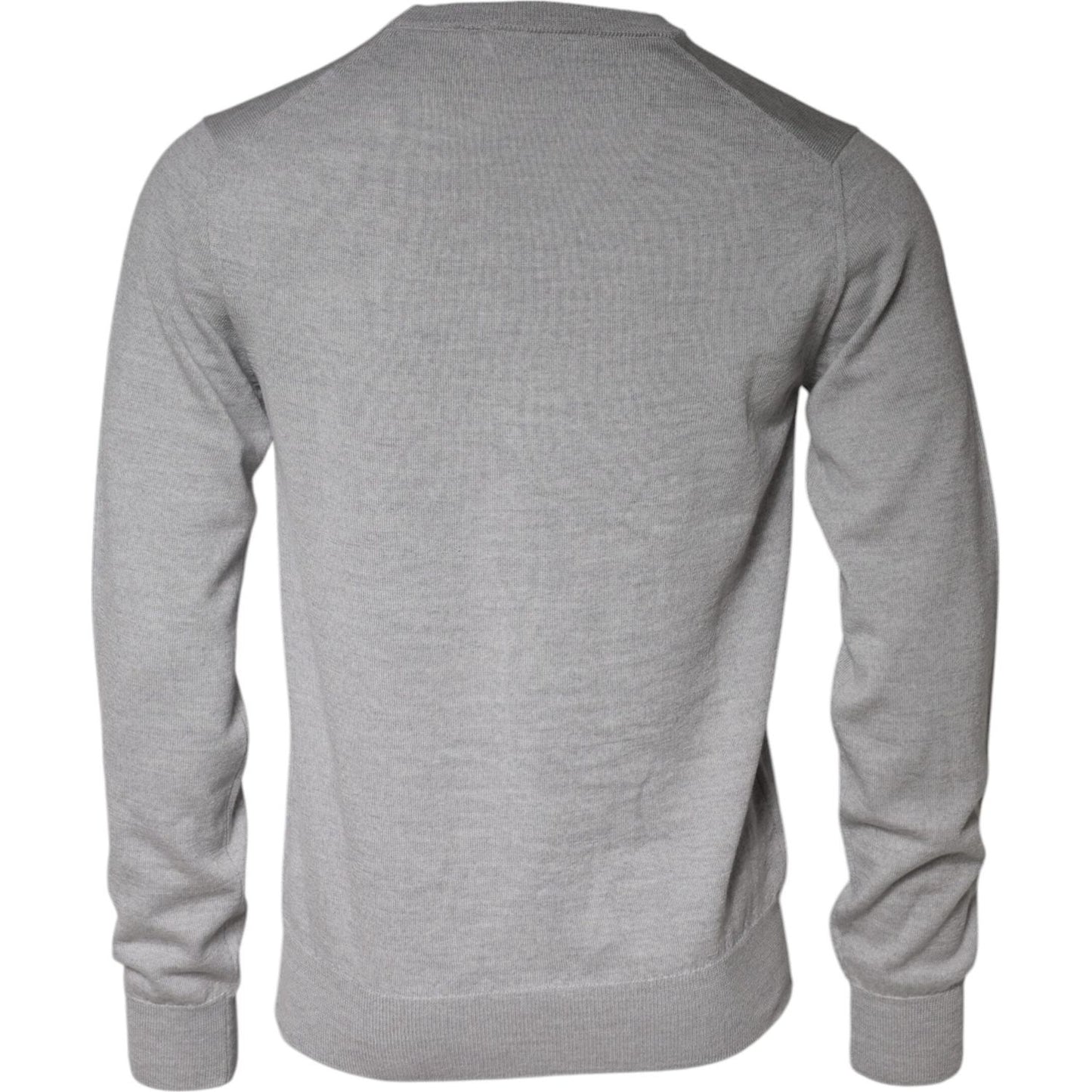Dolce & Gabbana Light Gray Wool Crew Neck Pullover Sweater TSH86993-48