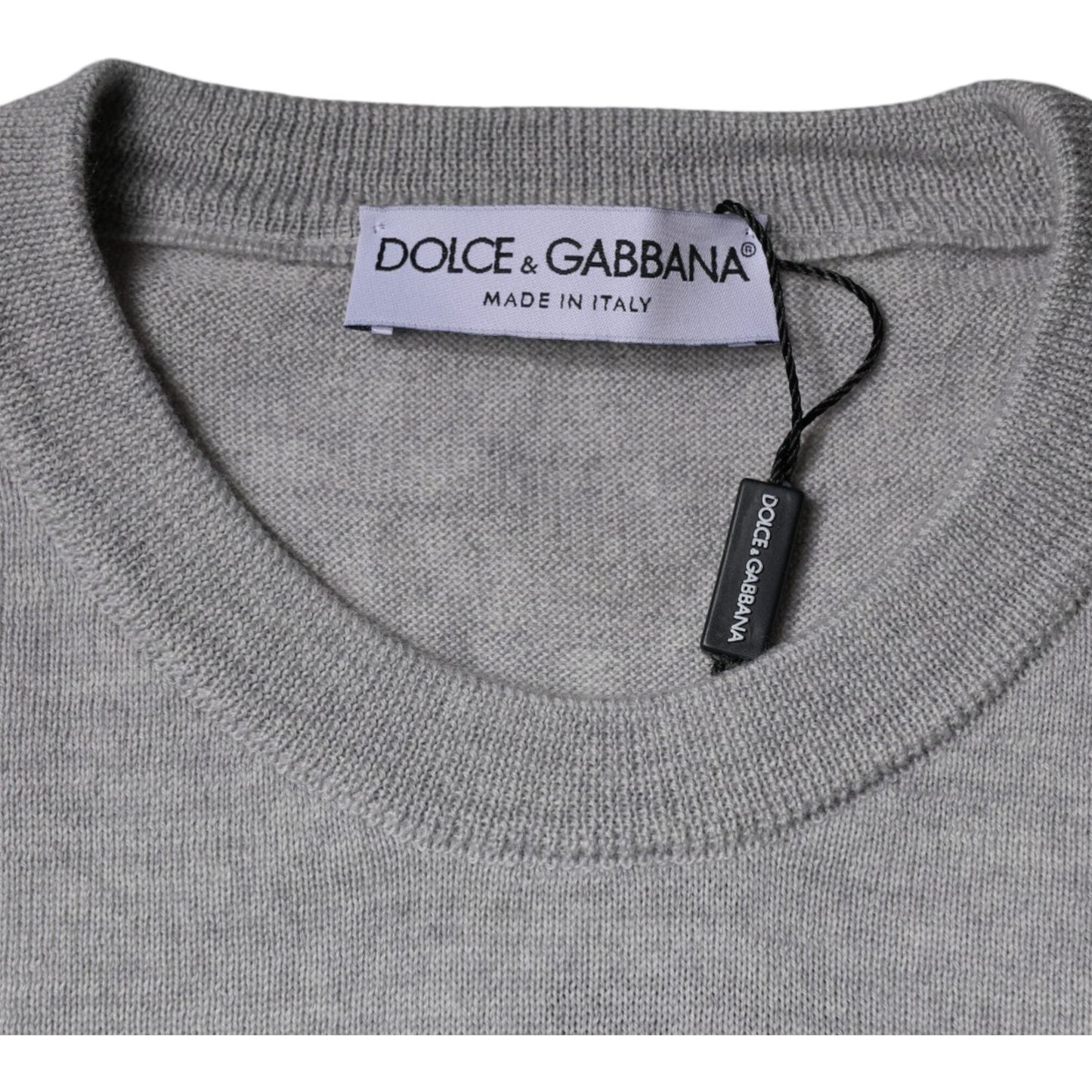Dolce & Gabbana Light Gray Wool Crew Neck Pullover Sweater TSH86993-48