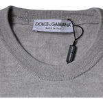 Dolce & Gabbana Light Gray Wool Crew Neck Pullover Sweater TSH86993-48