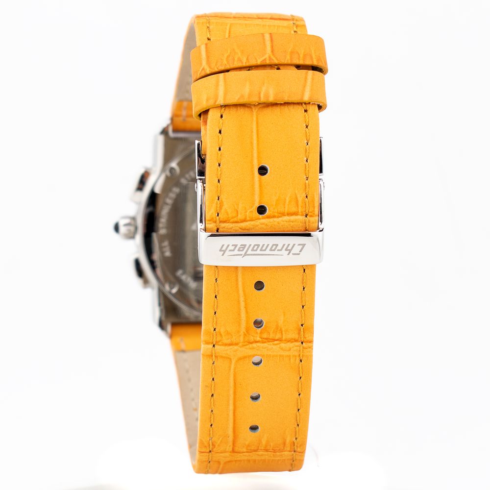 Chronotech Orange Leather Dress Watch