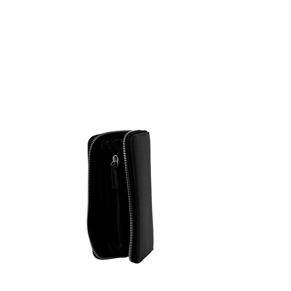 Replay black polyethylene women's large wallet, showcasing a spring/summer collection design with zipper closure.