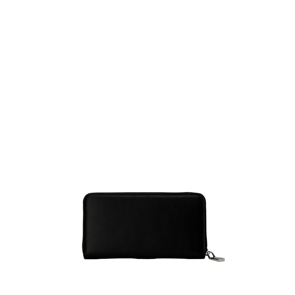 Replay black polyethylene wallet for women, spring collection, large size, 9.5cm height, 19cm width, stylish accessory.