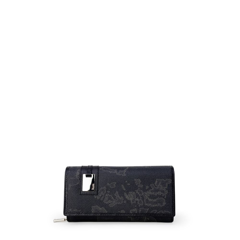 Alviero Martini Prima Classe black leather wallet, autumn/winter collection, elegant woman accessory, 19x9x2.5 cm dimensions