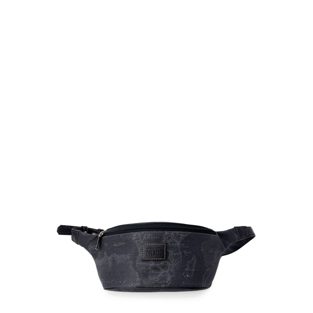 Alviero Martini Prima Classe black polyester men's fanny pack, Fall/Winter collection, 52% polyester, stylish and compact.