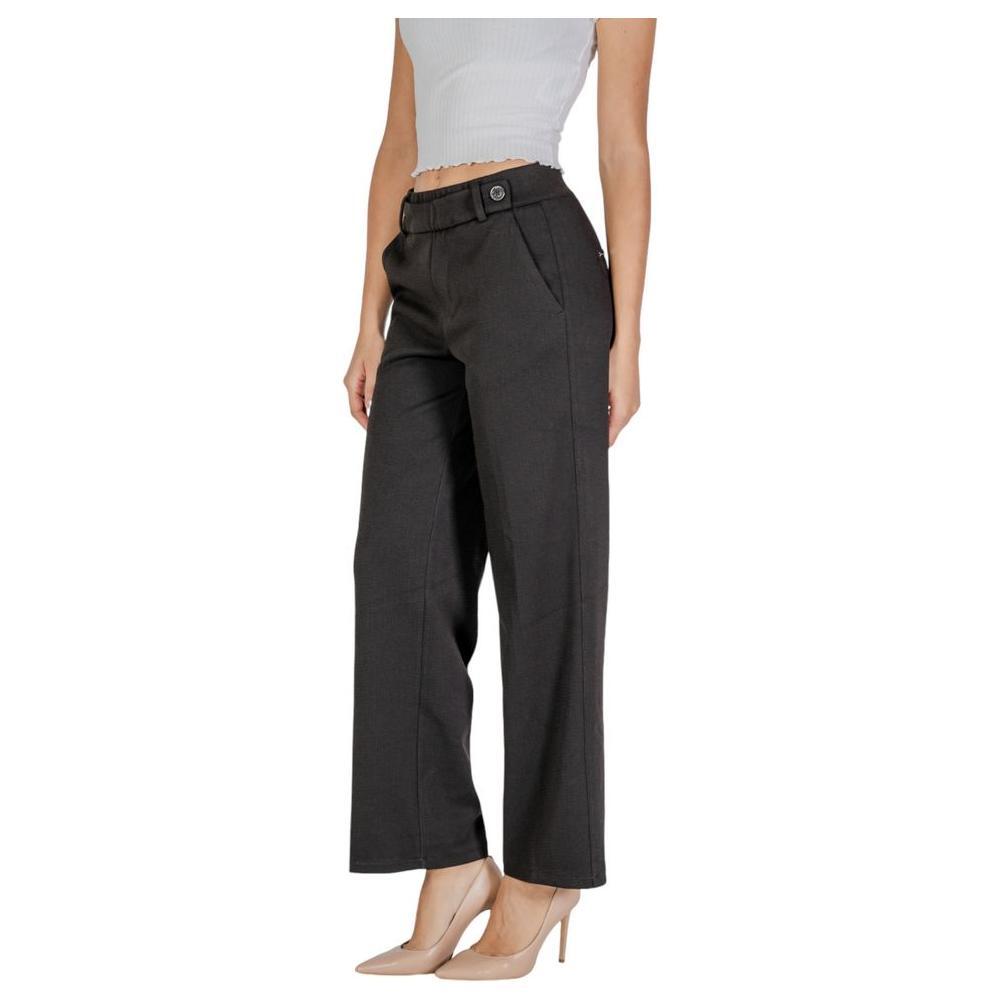 Street One Black Polyester Casual Pants Street One