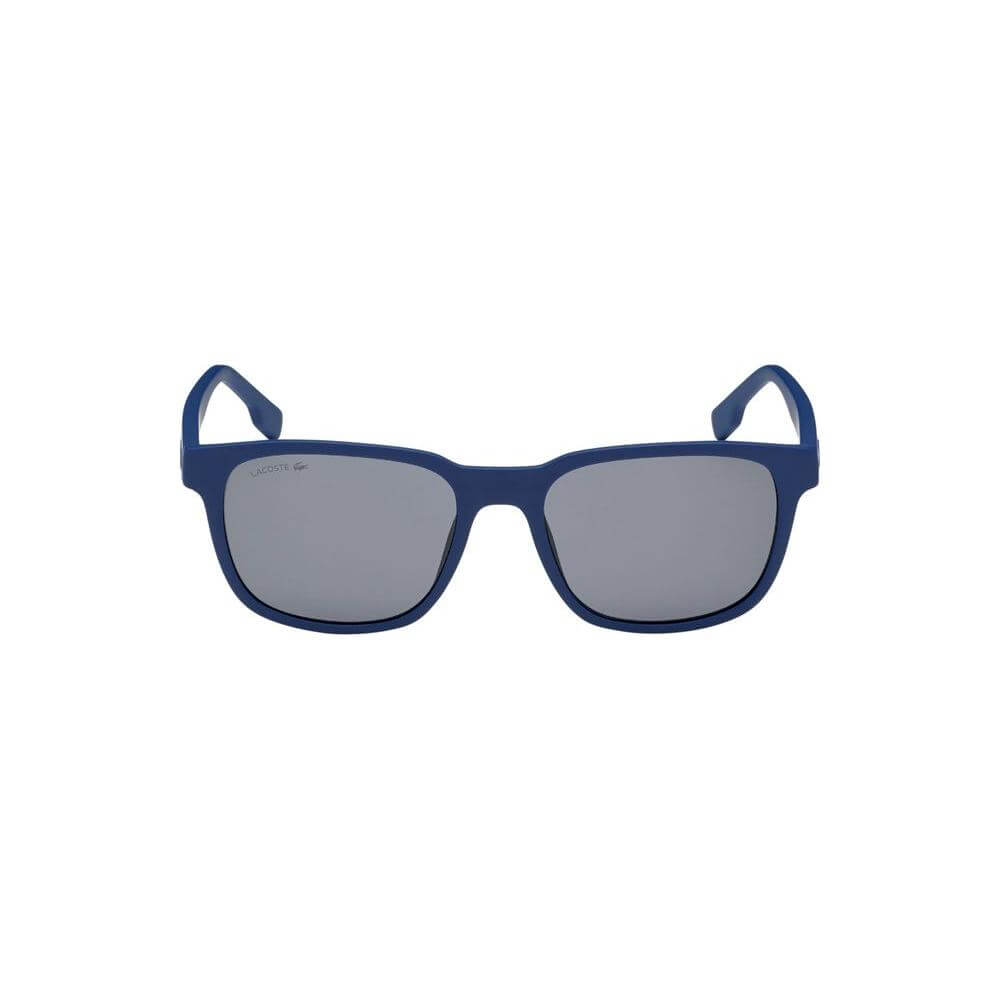Lacoste blue injected sunglasses for men, model L980SRG-400, featuring 54/18/145mm dimensions, category 3, stylish and durable eyewear.