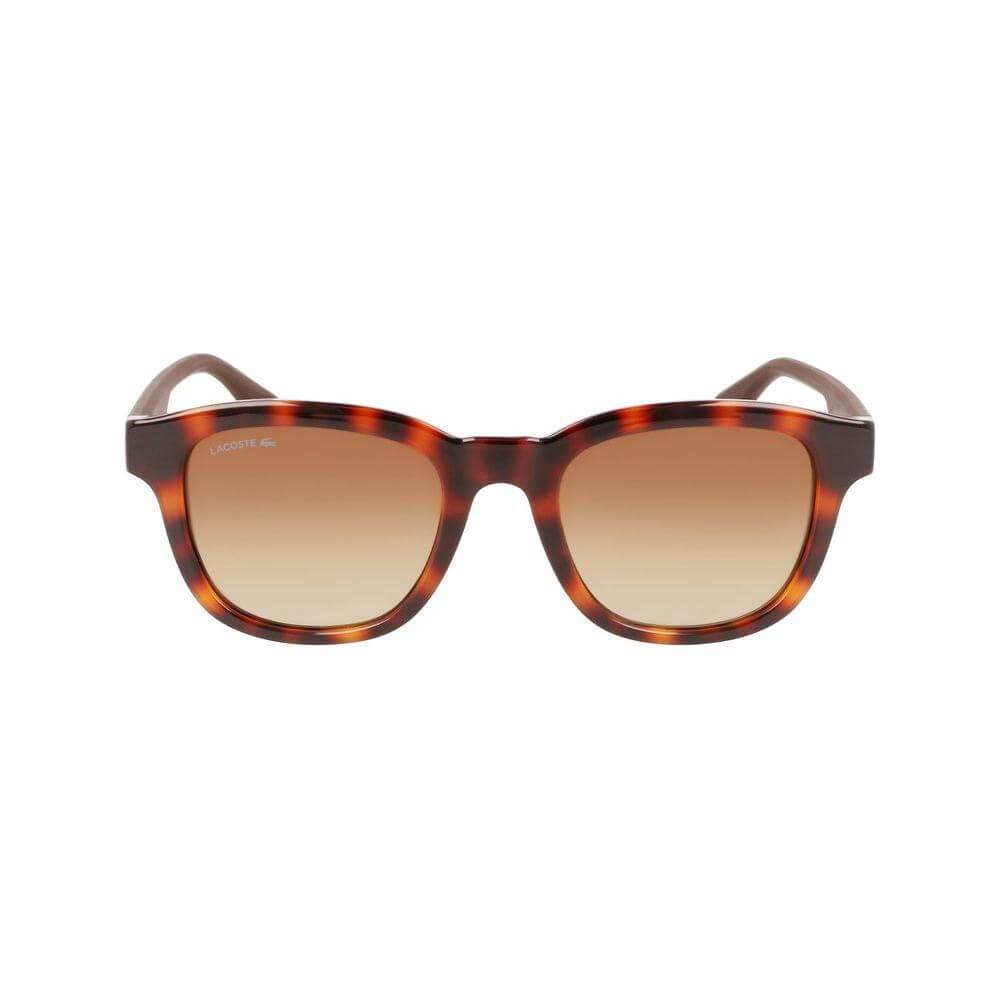 Lacoste bicolor injected sunglasses L966S-230 in Havana with degraded brown lenses, UV filter 3, 50/20/145mm dimensions.