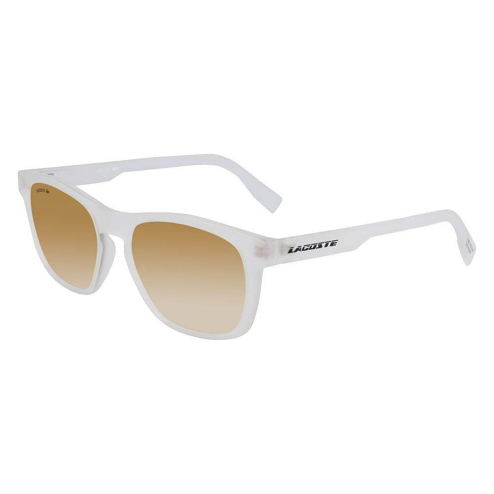 Lacoste transparent bio injected sunglasses L988S-970 with brown lenses, model for men, dimensions 54/18/145 mm, stylish eyewear.