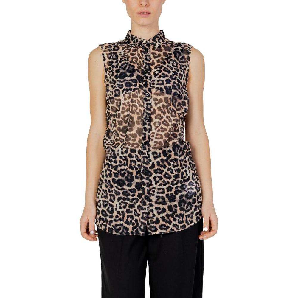 Guess Brown Polyester Shirt