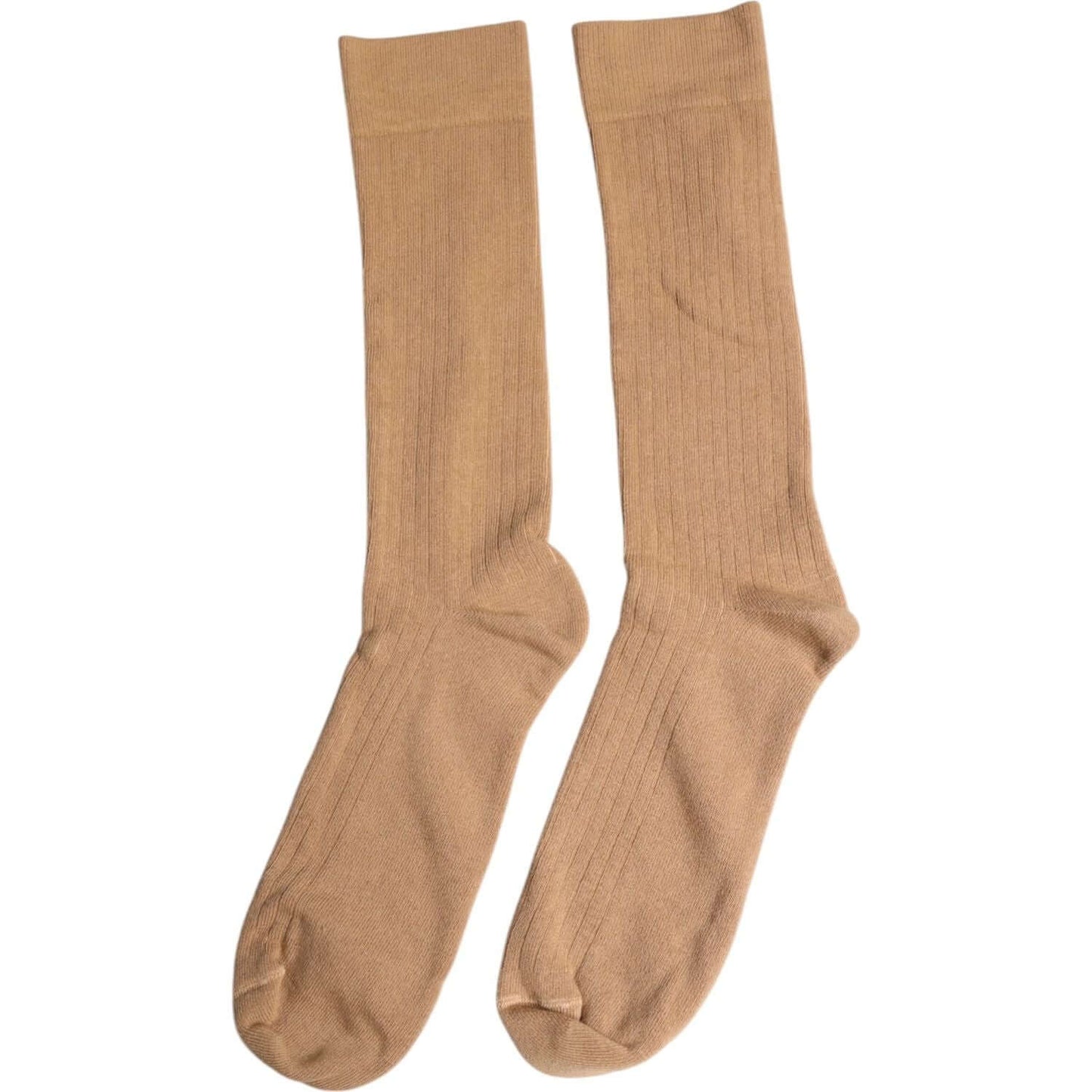 Dolce & Gabbana brown mid calf men's socks, 100% cotton, made in Italy.