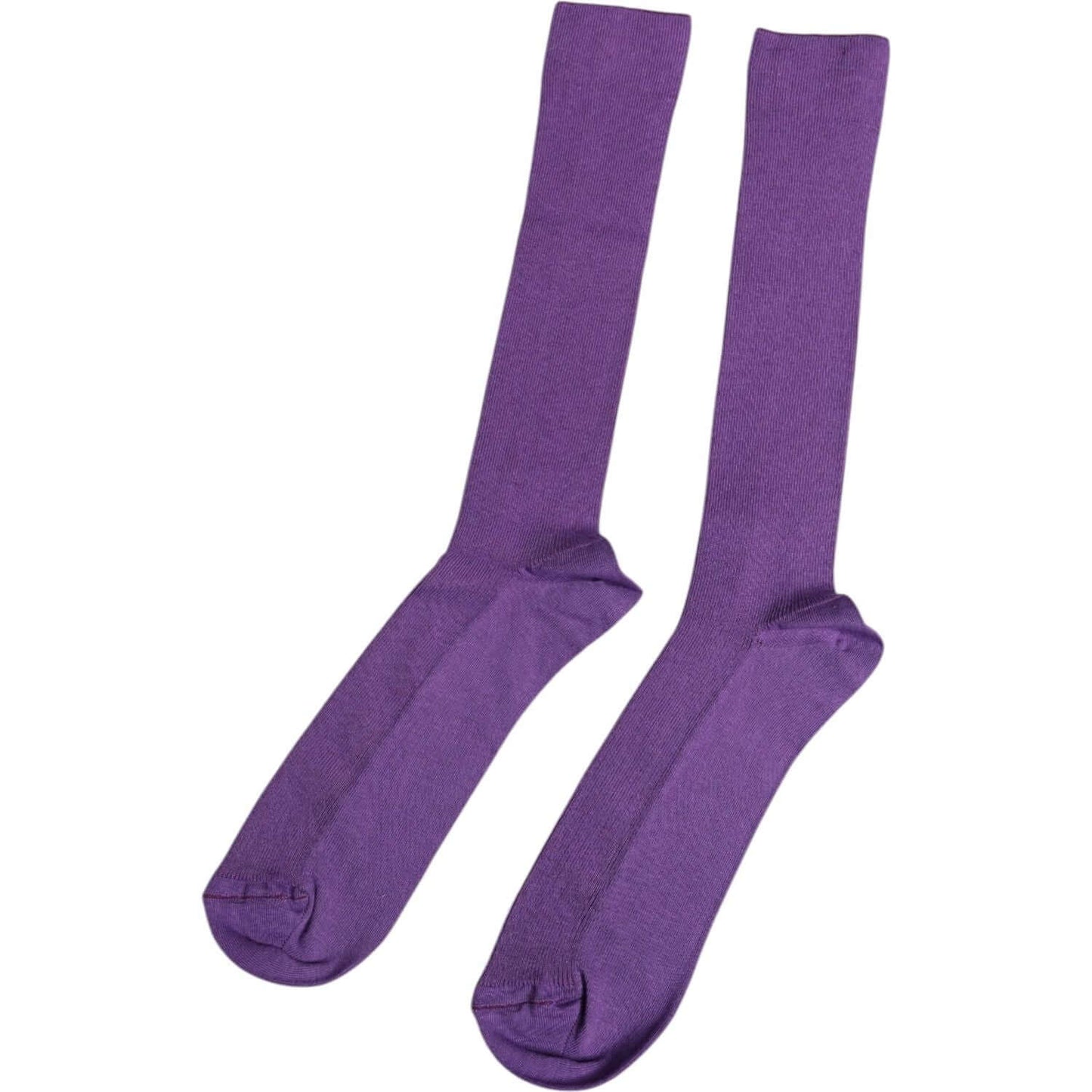 Dolce & Gabbana purple men's cotton over the calf socks with logo, made in Italy, luxury designer fashion.