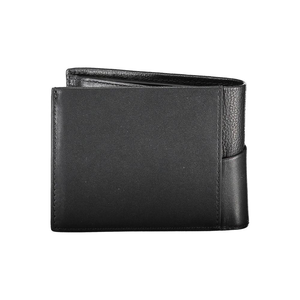 Calvin Klein elegant leather bi-fold men's wallet in black with RFID-blocking technology for secure, stylish everyday use.