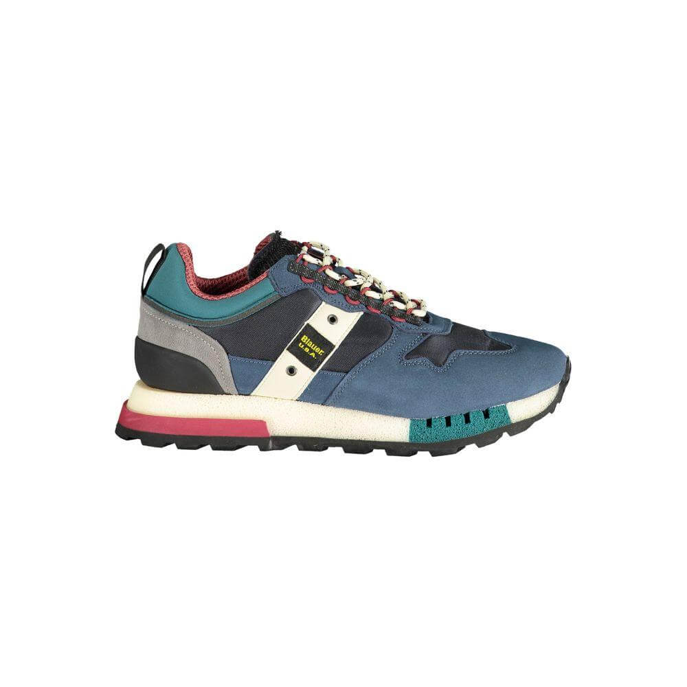 Blauer Blue Polyethylene Men Sneaker with contrasting details and removable footbed, showcasing sporty design and Blauer logo.