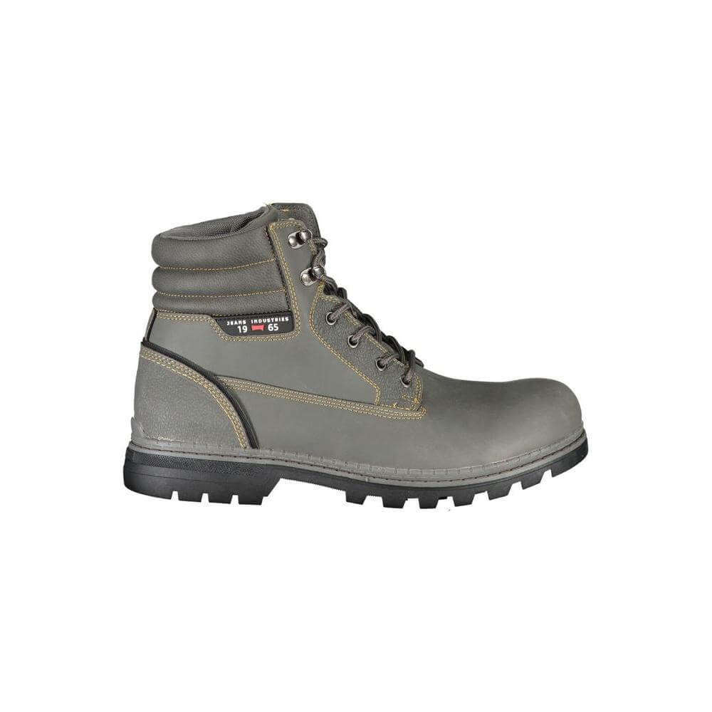 Carrera Gray Polyester Men's Lace-Up Boot with Logo and Contrasting Details