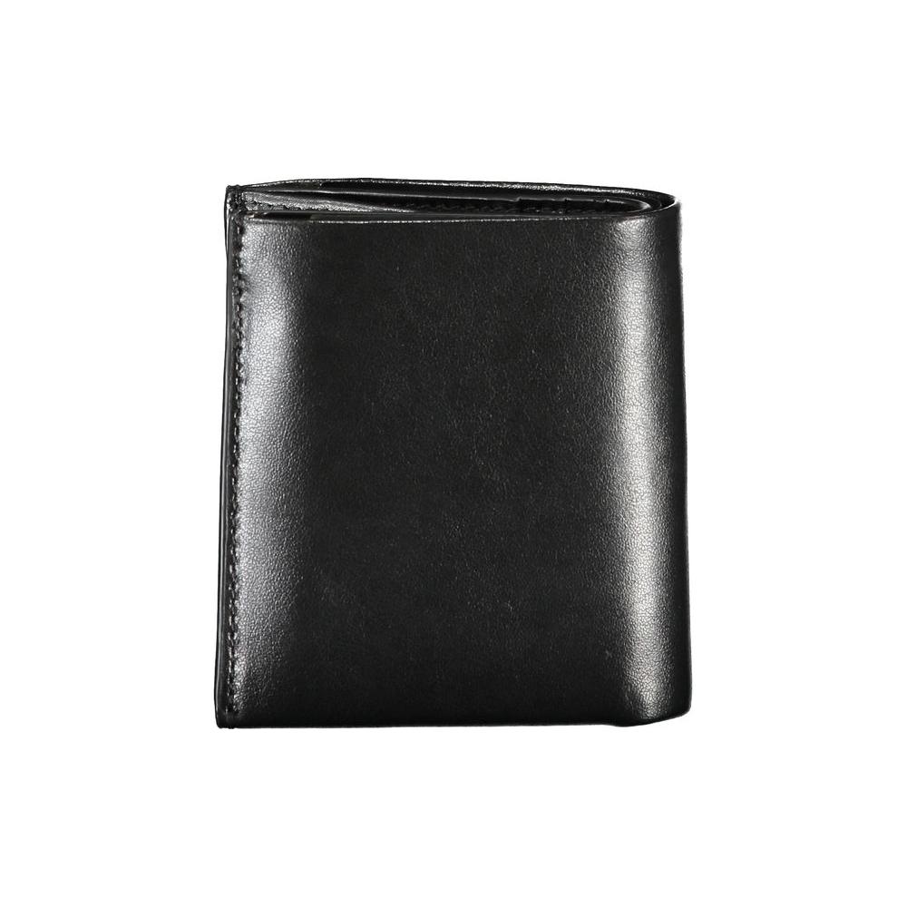 Calvin Klein sleek black leather RFID wallet with coin purse and card holders, luxury accessory for men
