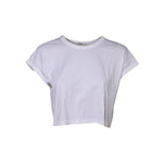 Dolce & Gabbana White Cotton Short Sleeves Cropped T-shirt TSH90677-36
