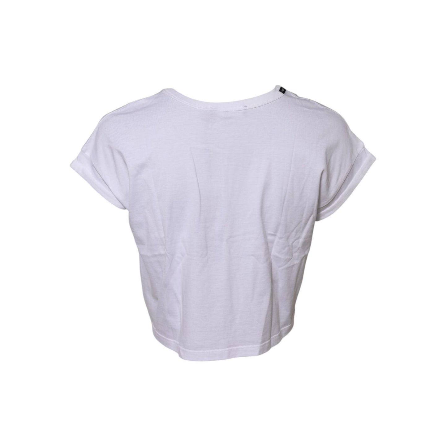 Dolce & Gabbana White Cotton Short Sleeves Cropped T-shirt TSH90677-36