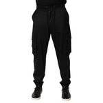 Dolce & Gabbana Solid Black Cargo Jogger Men Sweatpants Pants PAN76614-48