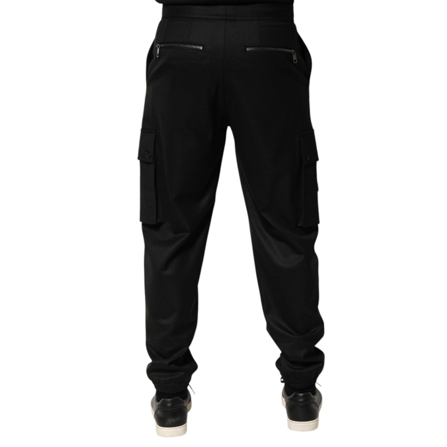 Dolce & Gabbana Solid Black Cargo Jogger Men Sweatpants Pants PAN76614-48