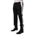 Dolce & Gabbana Black White Stripe Wool Men Trouser Pants PAN76613-48