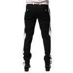 Dolce & Gabbana Black White Stripe Wool Men Trouser Pants PAN76613-48