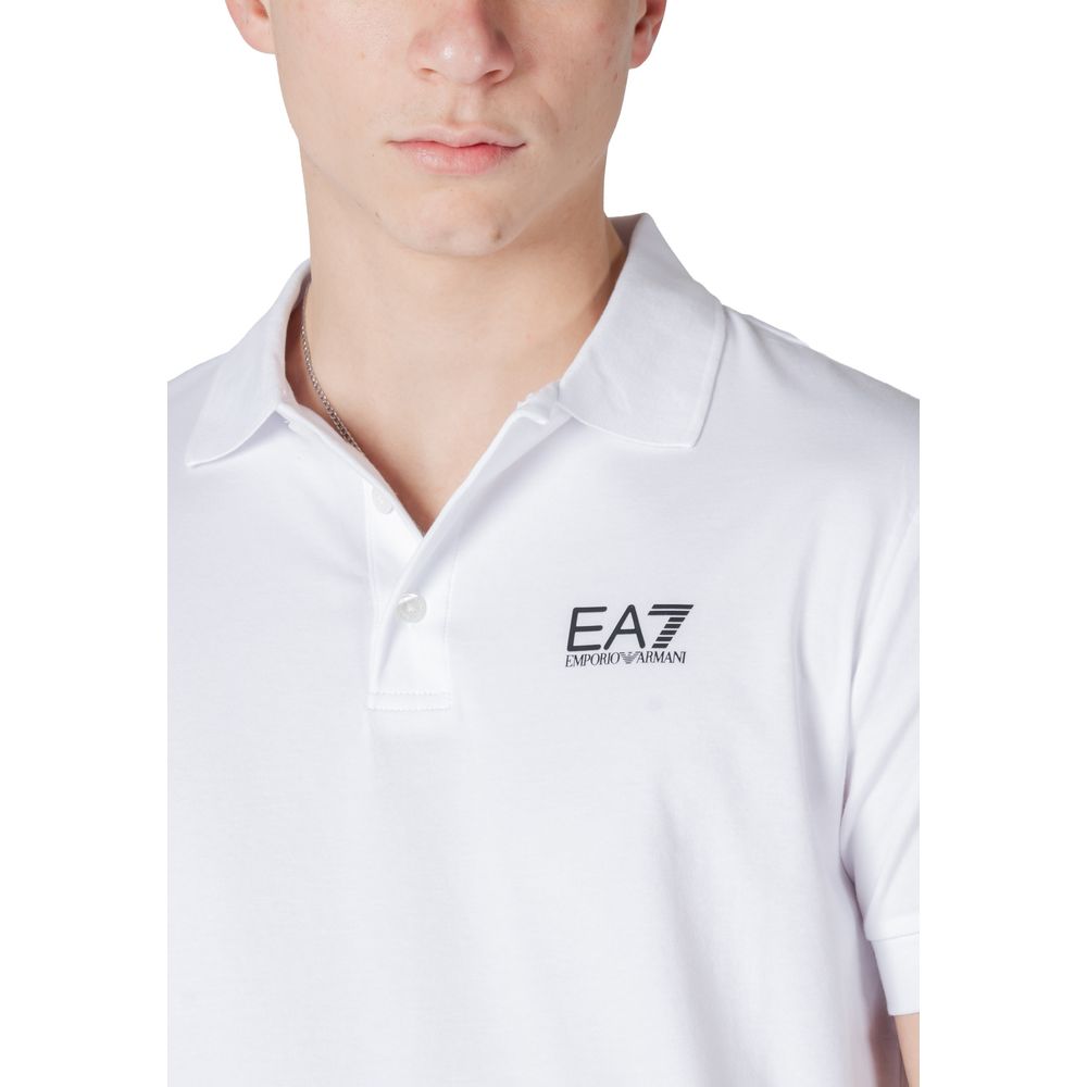 EA7 Emporio Armani White Cotton Polo Shirt EA7 Emporio Armani
