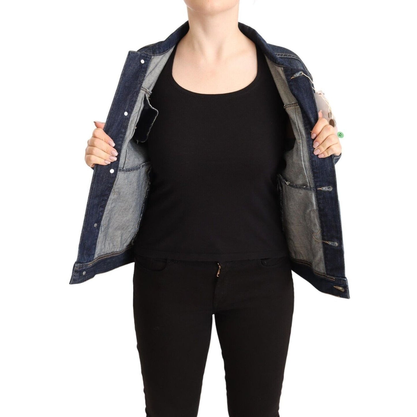 Master Coat Dark Blue Button Down Long Sleeves Denim Jacket Master Coat