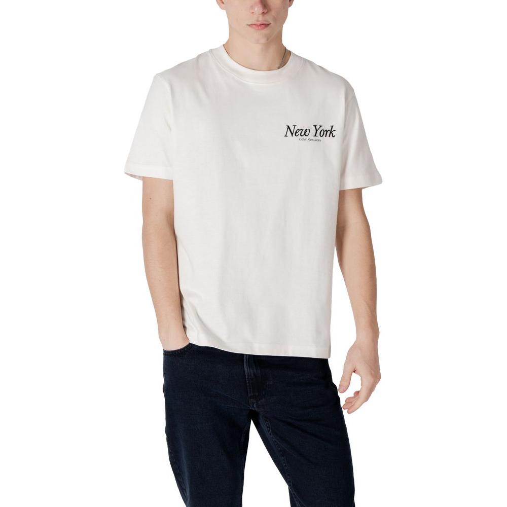 Calvin Klein Jeans Beige Cotton T-Shirt