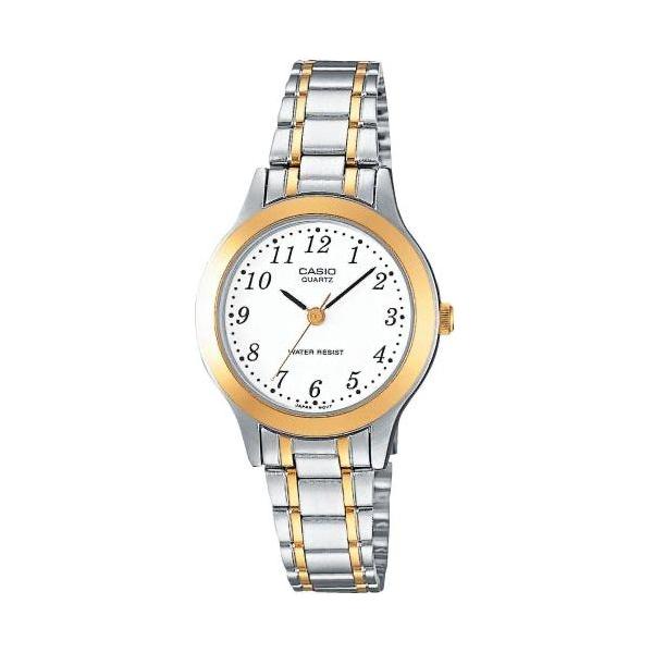 CASIO EU WATCHES LTP-1263PG-7BEG for women, 27mm stainless steel case, quartz movement, water resistant, mineral dial, SS bracelet.