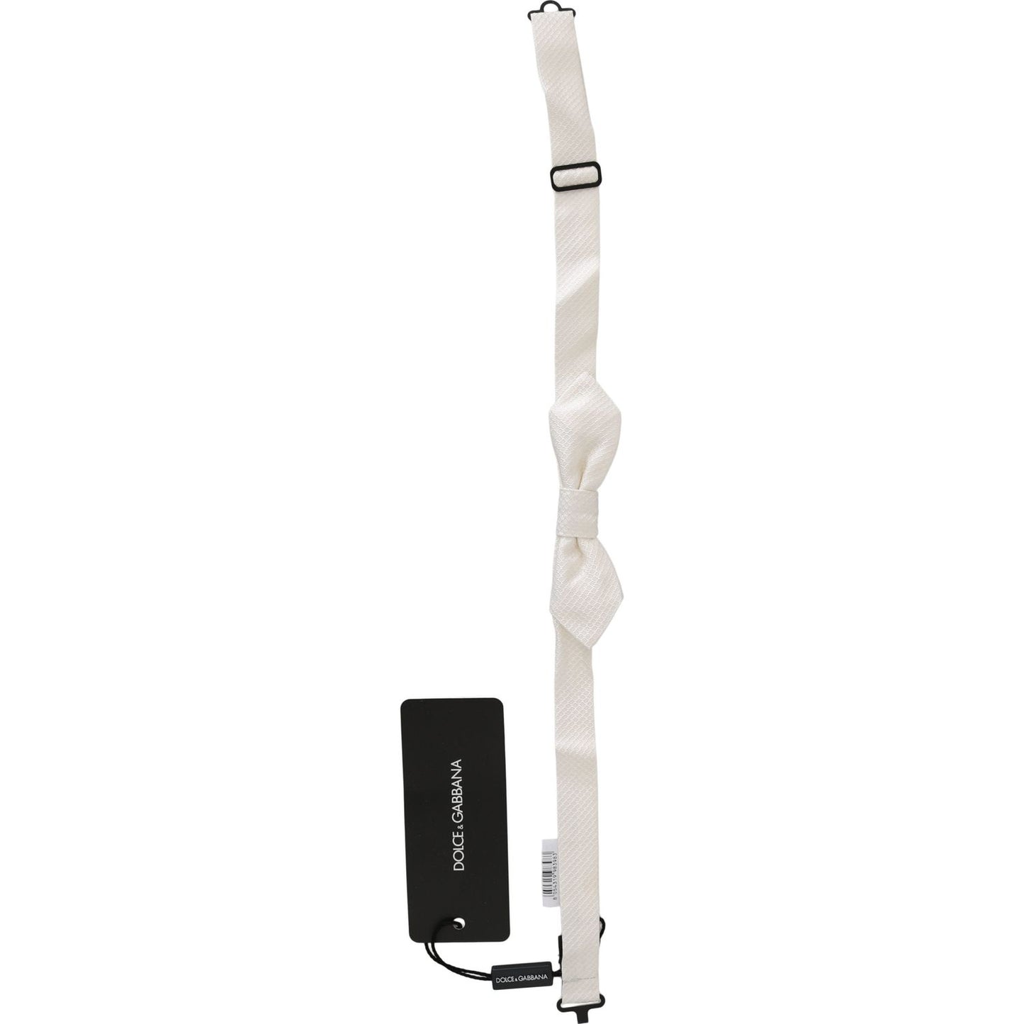 Dolce & Gabbana White 100% Silk Slim Adjustable Neck Papillon Men Tie 1728,67345645728,Accessories,Bowties - Ties and Formal Accessories - Accessories,Dolce & Gabbana,Material: 100% Silk,Men,Men - Accessories,New with tags,Ties & Bowties - Men - Accessori