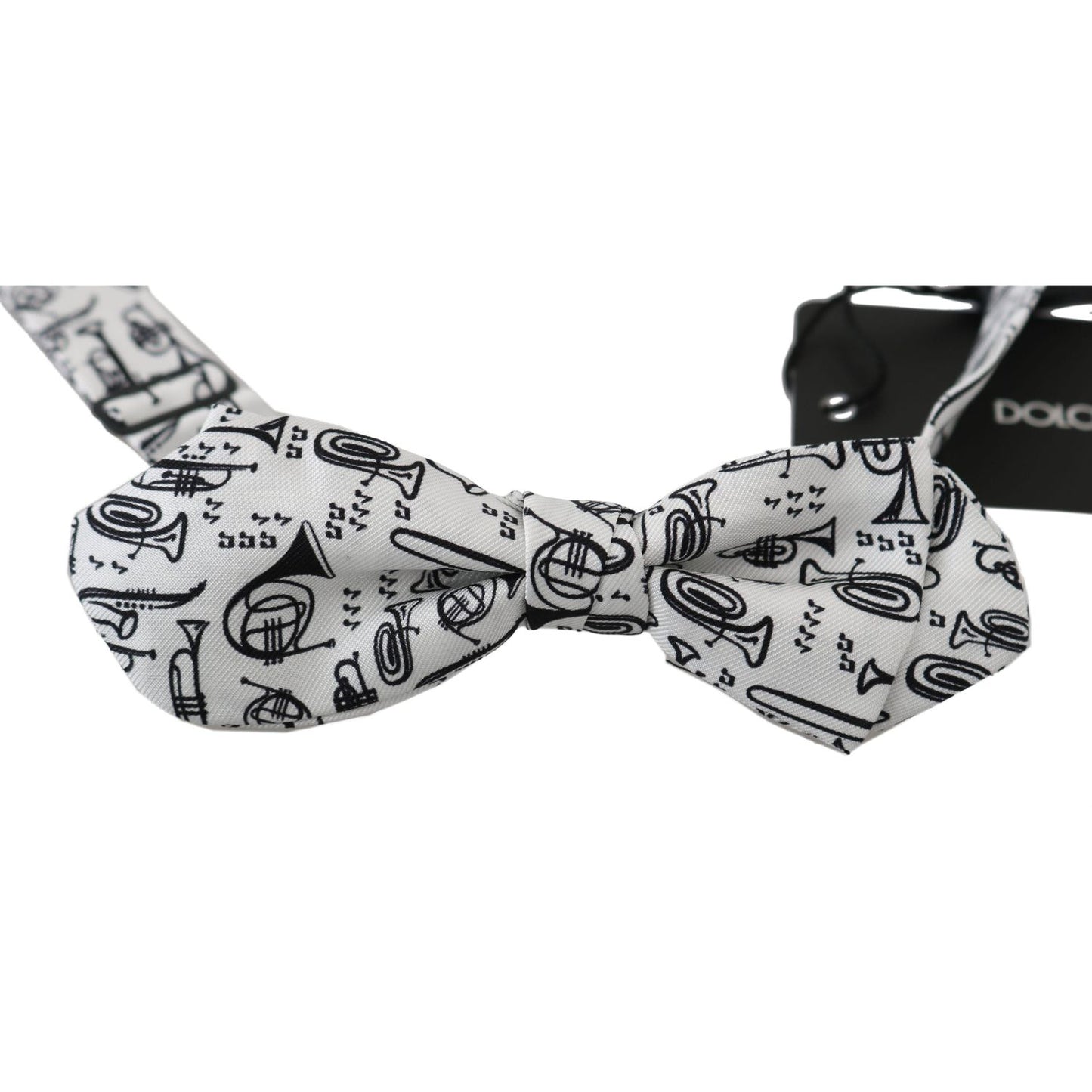 Dolce & Gabbana White Instruments Adjustable Neck Papillon Men Bow Tie Bow Tie