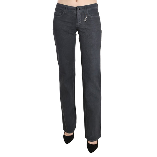 Costume National Gray Low Waist Straight Denim Pants Jeans