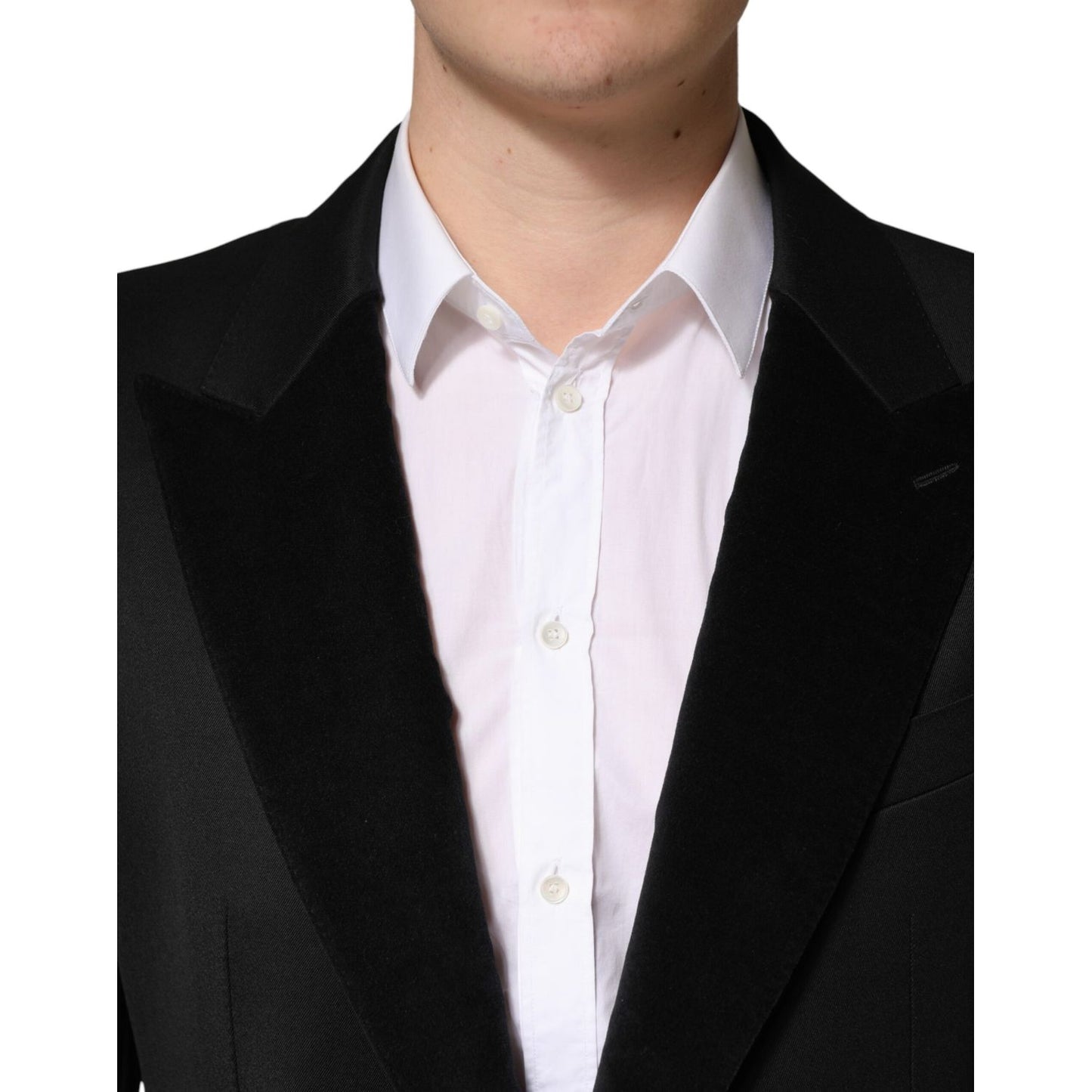 Dolce & Gabbana Black Wool Single Breasted Jacket Blazer