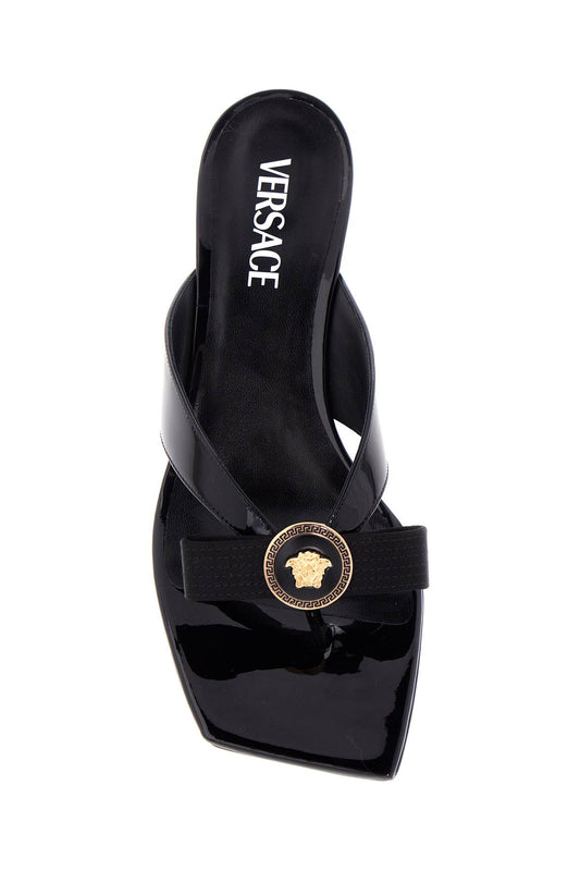 Versace gianni ribbon thong mules