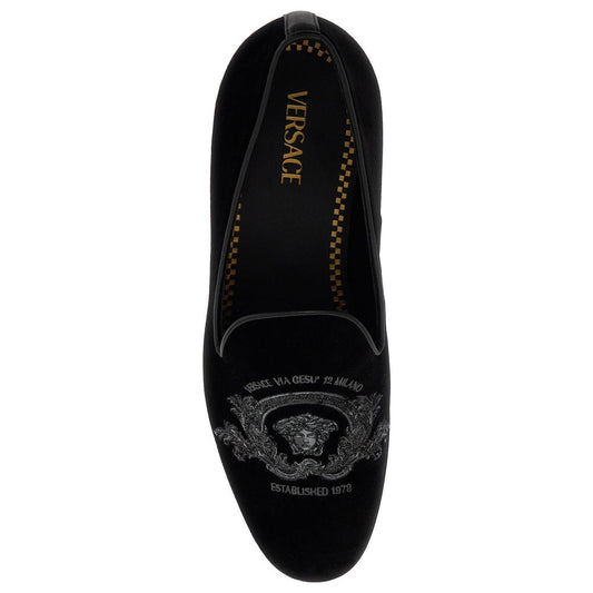 Versace 'velvet medusa lo Moccasins Versace