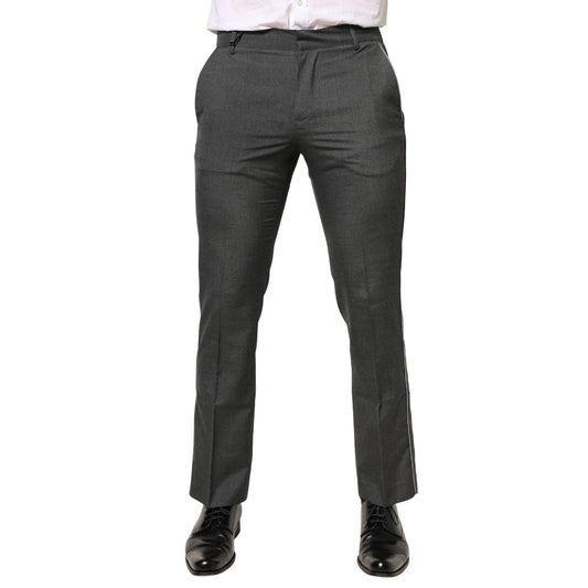 Daniele Alessandrini Gray Polyester Formal Dress Trouser Pants