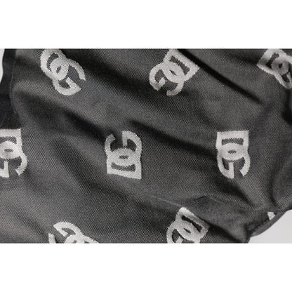 Dolce & Gabbana Black Logo Print Whole Head Wrap Capello Hat