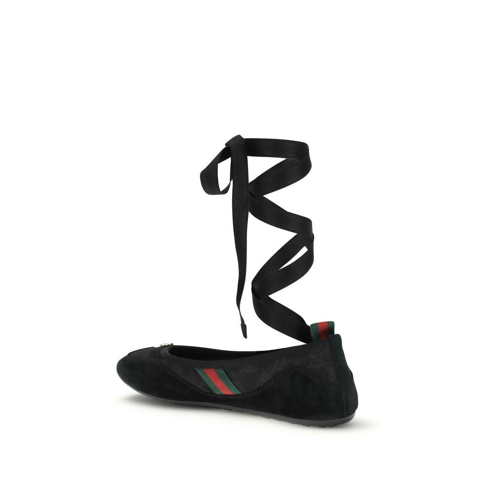 Gucci Black Fabric Ballet Flats 1728,72470364320,Ballet Flats - Flats - Shoes,Black,EU37.5/US7.5,EU37/US7,EU38.5/US8.5,EU38/US8,EU39/US9,EU40/US10,Flats - Shoes,Gucci,New with tags,Shoes,Women
