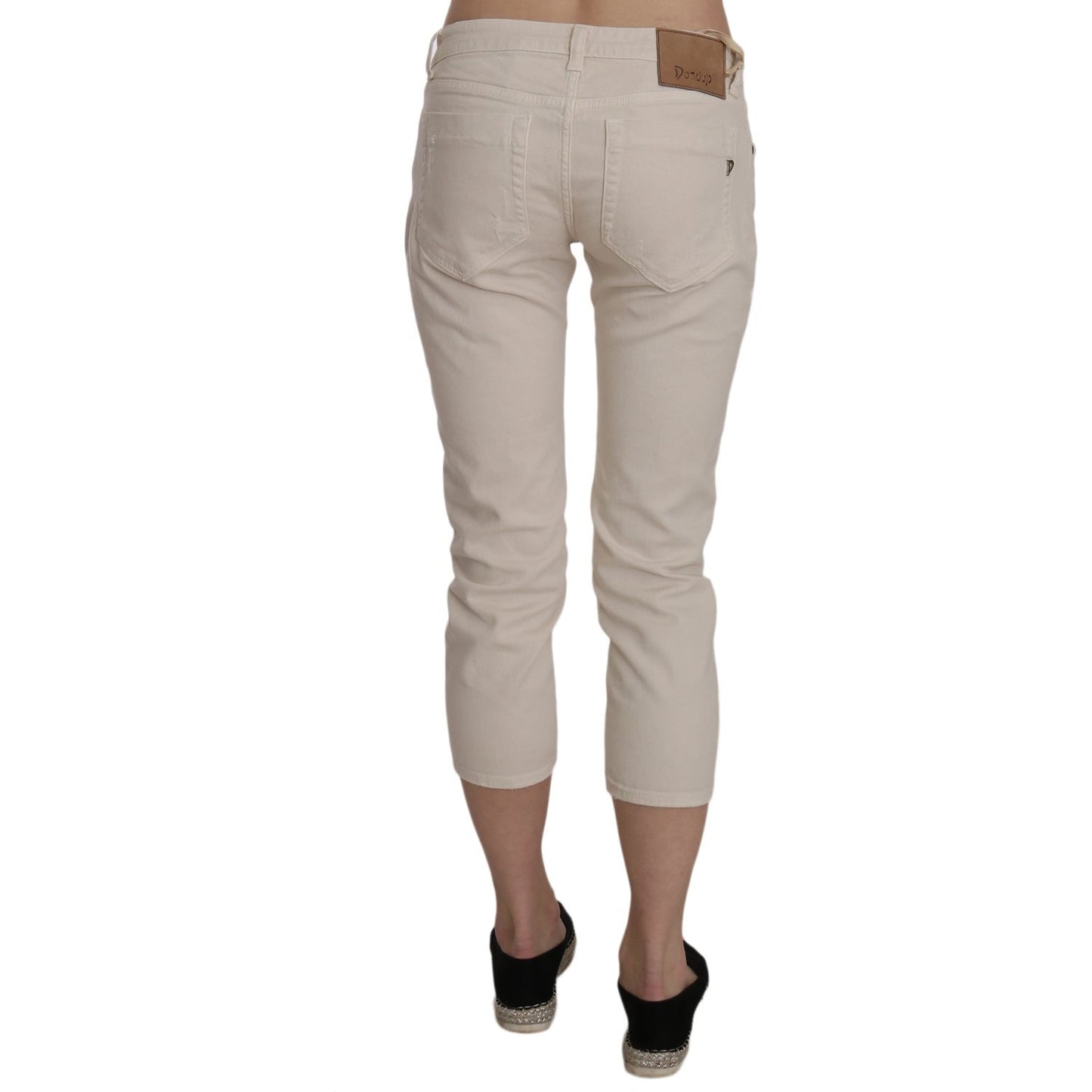 Dondup Beige Low Waist Skinny Cropped Capri Pants Jeans & Pants Dondup