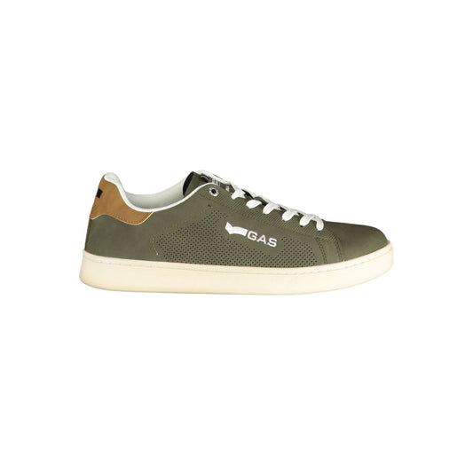 Gas Green Polyester Athletic Sneakers