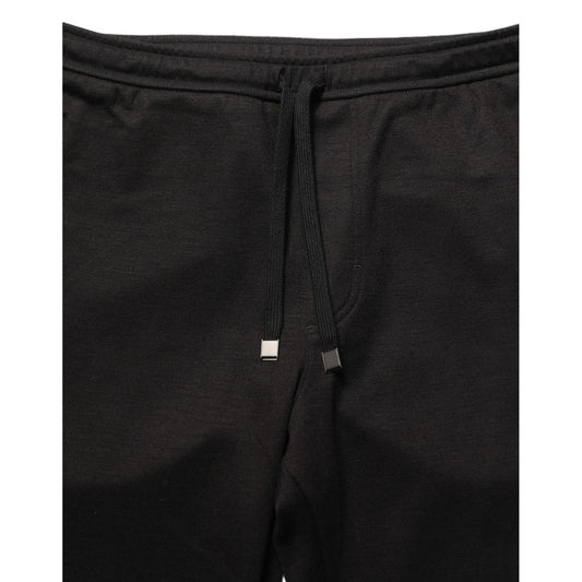 Dolce & Gabbana Black Wool Jogger Men Sweatpants Trouser Pants