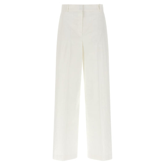 Theory White Linen Casual Pants