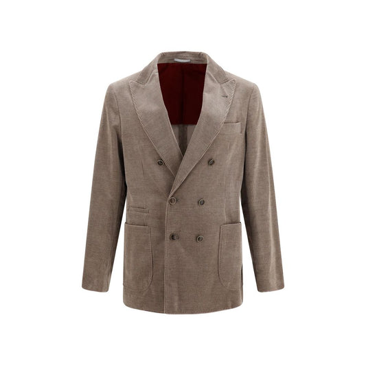Brunello Cucinelli Gray Cotton Full-Length Jacket