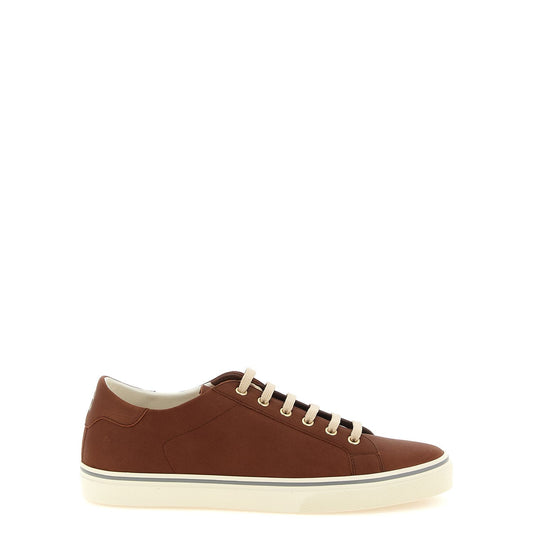 Brunello Cucinelli Brown Calfskin Low Top Sneakers