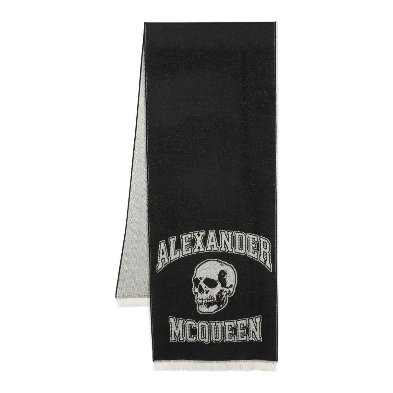 Alexander McQueen logo-print wool Scarf Black Scarves Hats & Gloves Alexander Mcqueen